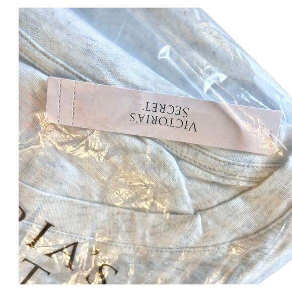 NEW Victoria's Secret SLEEP SHIRT Women's M/L 100% Cotton White Snow Heather PJS - Picture 11 of 13